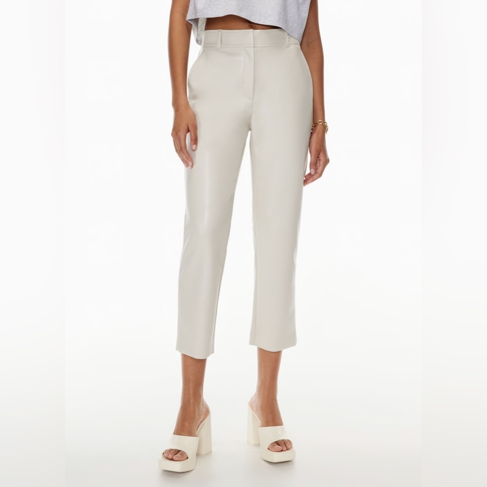 NWT ARITZIA BABATON COMMAND CROP FAUX LEATHER PANT 0 a10